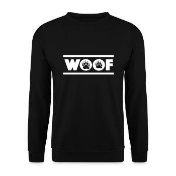 Woof Bear Pride Tatze Paw Bär LGBT Gay - Unisex Pullover - Schwarz - Vorne - Alina (178cm) & Michal (187cm)