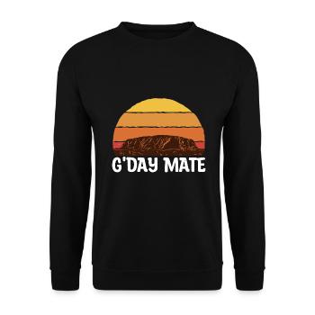 Australia G'Day Mate Ayers Rock Gift - Unisex Sweatshirt - black - Front - Alina (178cm) & Michal (187cm)
