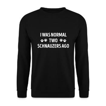 J’étais normal il y a deux schnauzers drôle - Sweat-shirt Unisexe - noir - Devant - Alina (178cm) & Michal (187cm)