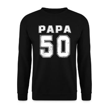 50th birthday - dad 50 - Unisex Sweatshirt - black - Front - Alina (178cm) & Michal (187cm)