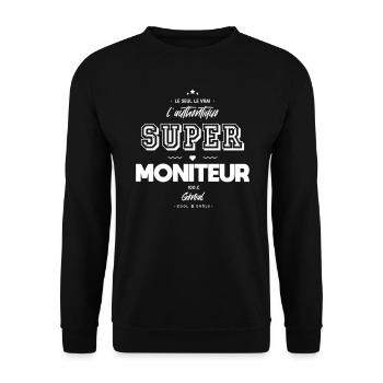 L authentique super moniteur génial - Sweat-shirt Unisexe - noir - Devant - Alina (178cm) & Michal (187cm)