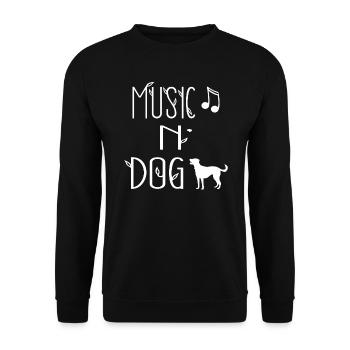 music n dog - Unisex Sweatshirt - black - Front - Alina (178cm) & Michal (187cm)