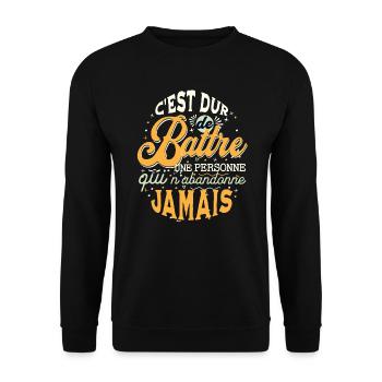 c'est dur de battre une personne qui n'abandonne.. - Sweat-shirt Unisexe - noir - Devant - Alina (178cm) & Michal (187cm)