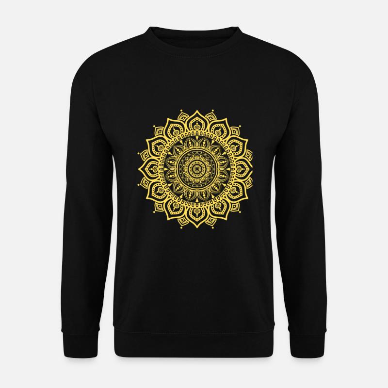 Mandala Gelb - Unisex Pullover - Schwarz