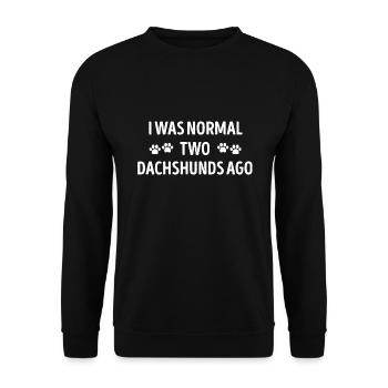 J’étais normal il y a deux teckels drôle - Sweat-shirt Unisexe - noir - Devant - Alina (178cm) & Michal (187cm)
