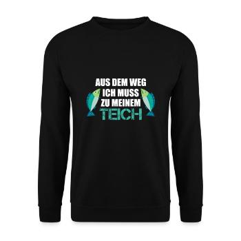 Teich Fisch Fischer lustig Geschenkidee - Unisex Pullover - Schwarz - Vorne - Alina (178cm) & Michal (187cm)