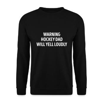Papa de hockey va crier fort et drôle - Sweat-shirt Unisexe - noir - Devant - Alina (178cm) & Michal (187cm)