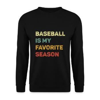 Baseball ist meine Lieblingssaison Retro - Unisex Pullover - Schwarz - Vorne - Alina (178cm) & Michal (187cm)
