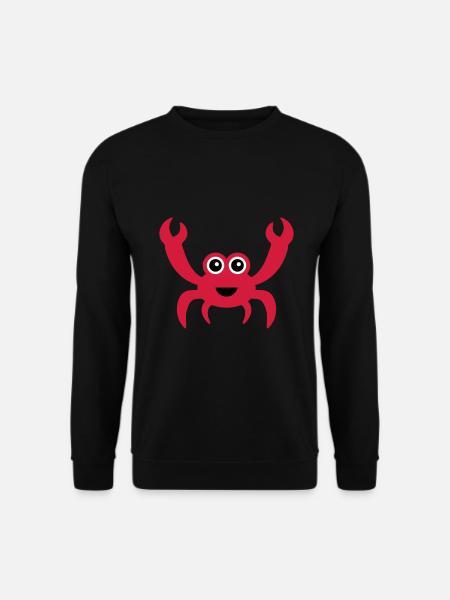 Fröhliche Krabbe mit Kulleraugen - Unisex Pullover - Schwarz