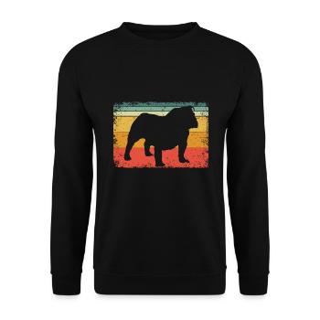 Vintage Dog English Bulldog | English Bulldog Love - Unisex Sweatshirt - black - Front - Alina (178cm) & Michal (187cm)