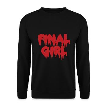 FINAL Girl Horror Film Geschenkidee - Unisex Pullover - Schwarz - Vorne - Alina (178cm) & Michal (187cm)