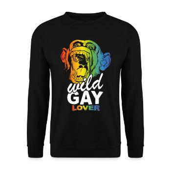 Un amoureux gay sauvage - Sweat-shirt Unisexe - noir - Devant - Alina (178cm) & Michal (187cm)
