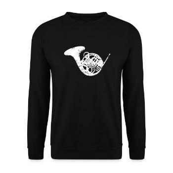 Horn Musical Instrument Musician Musician - Unisex Sweatshirt - black - Front - Alina (178cm) & Michal (187cm)