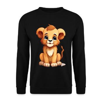 Cute Lion Baby - Unisex Sweatshirt - black - Front - Alina (178cm) & Michal (187cm)