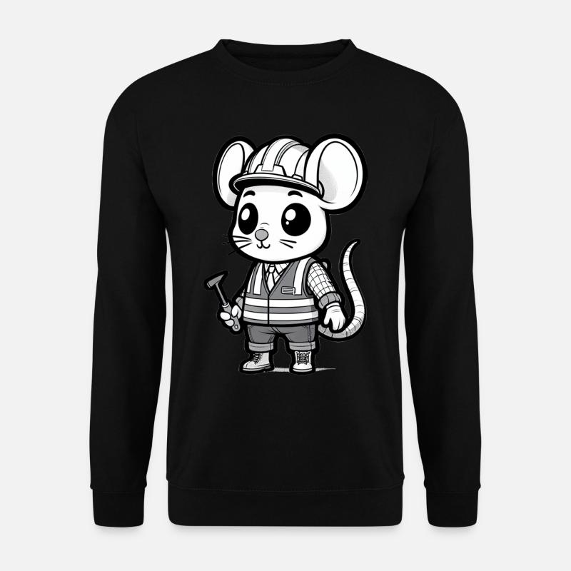 Cute Mouse Construction Worker - Unisex Sweatshirt - black