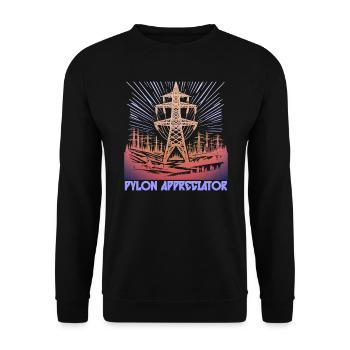 Pylon Appreciator - Colour - Unisex Sweatshirt - black - Front - Alina (178cm) & Michal (187cm)