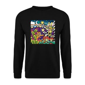 Fox and hare chilling - Unisex Sweatshirt - black - Front - Alina (178cm) & Michal (187cm)