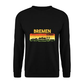 Bremen Skyline Bremer Geschenk - Unisex Pullover - Schwarz - Vorne - Alina (178cm) & Michal (187cm)
