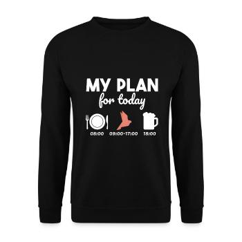 Origami Papier Japan Bier Geschenkidee - Unisex Pullover - Schwarz - Vorne - Alina (178cm) & Michal (187cm)