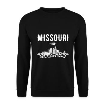 Kansas City Missouri Skyline Gift - Unisex Sweatshirt - black - Front - Alina (178cm) & Michal (187cm)