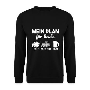 Ponton Bootsfahrt maritim Fluss Geschenk - Unisex Pullover - Schwarz - Vorne - Alina (178cm) & Michal (187cm)
