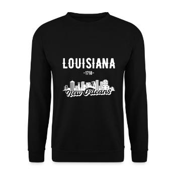 Cadeau Skyline de la Nouvelle-Orléans en Louisiane - Sweat-shirt Unisexe - noir - Devant - Alina (178cm) & Michal (187cm)