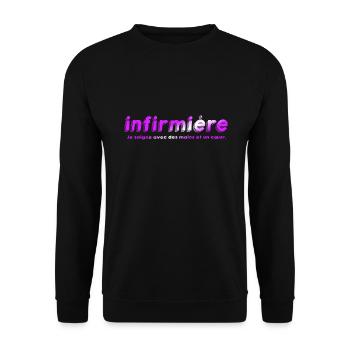 KRANKENSCHWESTER KRANKENSCHWESTER DOKTOR HUMOR DRÖLES 12 - Unisex Pullover - Schwarz - Vorne - Alina (178cm) & Michal (187cm)