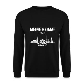 Kiel Skyline Geschenk - Unisex Pullover - Schwarz - Vorne - Alina (178cm) & Michal (187cm)