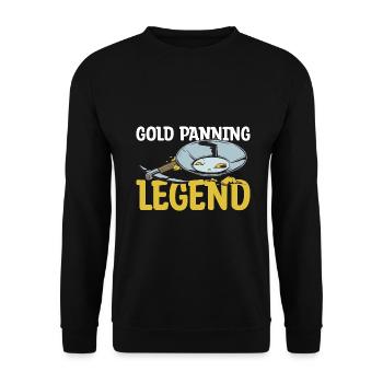Gold Panning Legend Gift - Unisex Sweatshirt - black - Front - Alina (178cm) & Michal (187cm)