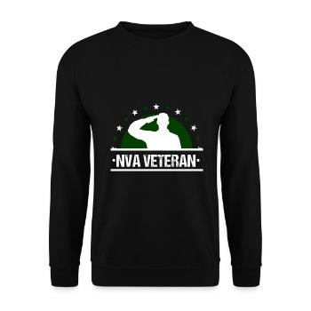 DDR Veteran Armee Militär Geschenk - Unisex Pullover - Schwarz - Vorne - Alina (178cm) & Michal (187cm)