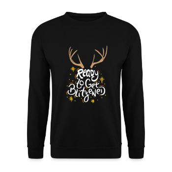 CHRISTMAS - ALCOHOL Ready to get Blitzened - Unisex Sweatshirt - black - Front - Alina (178cm) & Michal (187cm)