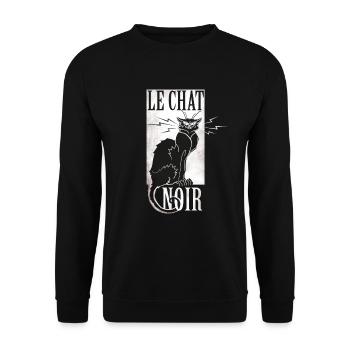 le chat noir schwarze katze grunge französisch - Unisex Pullover - Schwarz - Vorne - Alina (178cm) & Michal (187cm)