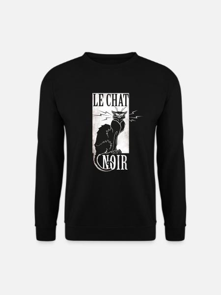 le chat noir chat noir grunge français - Sweat-shirt Unisexe - noir