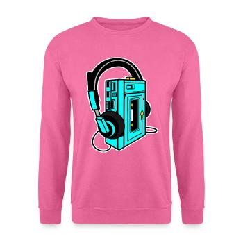 Idée de cadeau style rétro cassette Walkman - Sweat-shirt Unisexe - rose - Devant