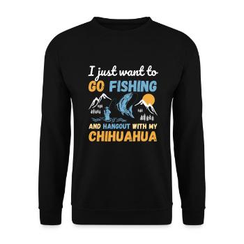 Fishing and fishing for Chihuahua dog lovers - Unisex Sweatshirt - black - Front - Alina (178cm) & Michal (187cm)