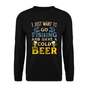 Fishing and fishing for beer lovers - Unisex Sweatshirt - black - Front - Alina (178cm) & Michal (187cm)