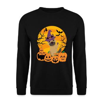 Mignon berger allemand Halloween Costume Chien - Sweat-shirt Unisexe - noir - Devant - Alina (178cm) & Michal (187cm)