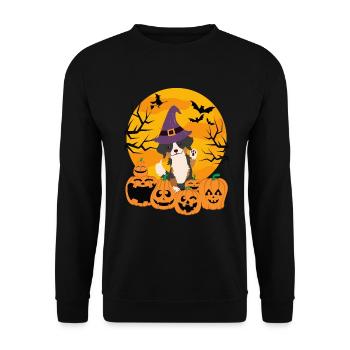 Cute Bernese Mountain Dog Halloween Costume Dog - Unisex Sweatshirt - black - Front - Alina (178cm) & Michal (187cm)