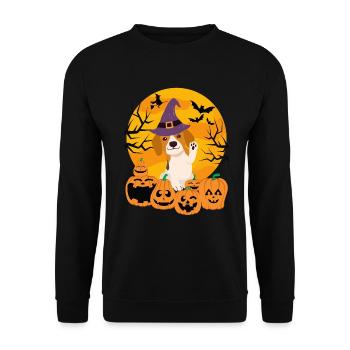 Cute Beagle Halloween Costume Dog - Unisex Sweatshirt - black - Front - Alina (178cm) & Michal (187cm)