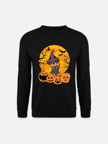 Süßer Rottweiler Halloween Kostüm Hund - Unisex Pullover - Schwarz