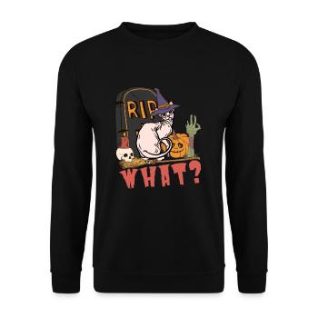 Cute and creepy Sphynx Halloween cat - Unisex Sweatshirt - black - Front - Alina (178cm) & Michal (187cm)