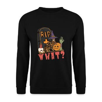 Süße und gruselige Halloween Bengalkatze - Unisex Pullover - Schwarz - Vorne - Alina (178cm) & Michal (187cm)