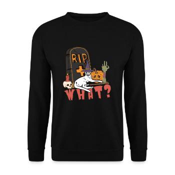 Mignon et effrayant Khao Manee chat d’Halloween - Sweat-shirt Unisexe - noir - Devant - Alina (178cm) & Michal (187cm)