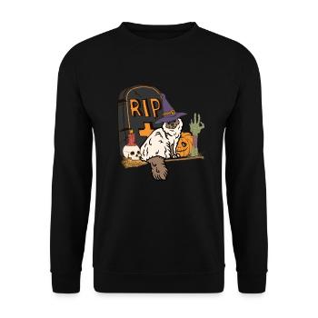 Cute and creepy Burmese Halloween cat - Unisex Sweatshirt - black - Front - Alina (178cm) & Michal (187cm)