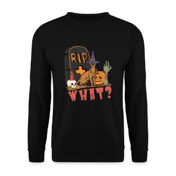 Cute and creepy Abyssinian cat Halloween - Unisex Sweatshirt - black - Front - Alina (178cm) & Michal (187cm)