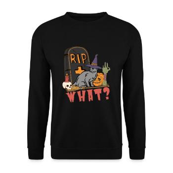 Mignon et effrayant chat d’Halloween bleu russe - Sweat-shirt Unisexe - noir - Devant - Alina (178cm) & Michal (187cm)