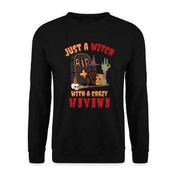 Cute and creepy Havana Halloween cat - Unisex Sweatshirt - black - Front - Alina (178cm) & Michal (187cm)