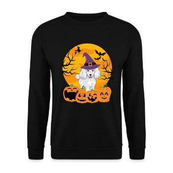 Cute Poodle Halloween Costume Dog - Unisex Sweatshirt - black - Front - Alina (178cm) & Michal (187cm)
