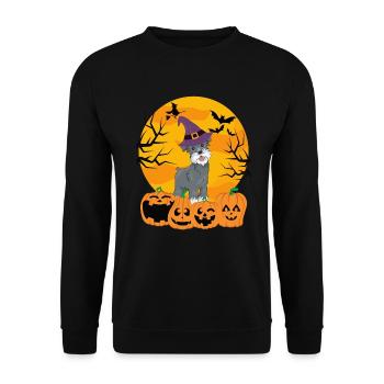 Mignon Schnauzer Halloween Costume Chien - Sweat-shirt Unisexe - noir - Devant - Alina (178cm) & Michal (187cm)