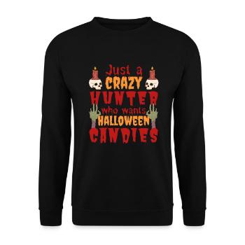 Creepy funny Halloween saying hunter - Unisex Sweatshirt - black - Front - Alina (178cm) & Michal (187cm)